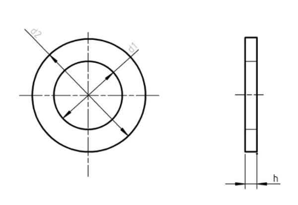 DIN 125 A - Plain washers Form A drawing